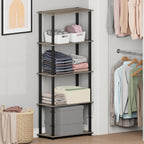 Turn-N-Tube Toolless Assembly 5-Tier Closet Shelf, French Oak