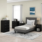 TIDUR Night Stand Set of 2, Modern Nightstand, Dark Americano