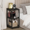 Romain Nightstand, 2-Tier Tall Night Stand with Shelf, Open Frame Bedside Table, End Table, Side Table, Easy Assembly, for Bedroom, Closet, Dorm, Espresso