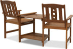 TIOMAN Outdoor Dining Set, Jack & Jill Bistro Set, for Patio, Garden, Porch, Natural