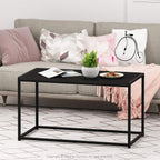 CAMNUS Metal Frame Modern Coffee Table, Americano