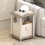 Simplistic Side Table Set of 2, End Table, Night Stand, Nightstand, Bedside Table, for Living Room, Bedroom, Light Oak