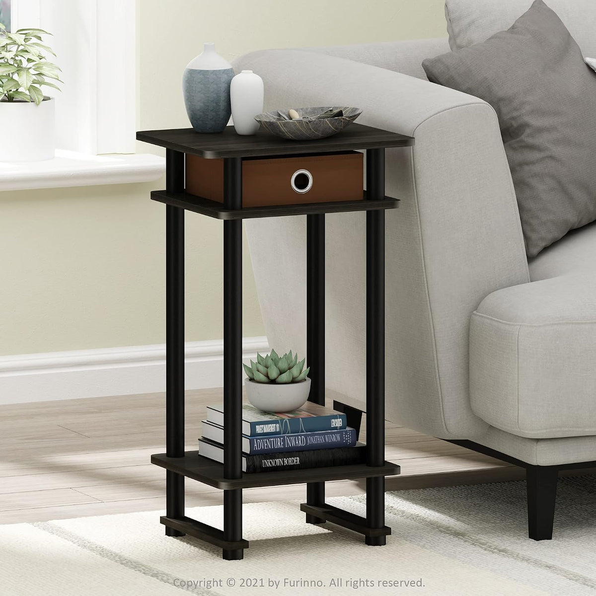 17017 Turn-N-Tube End Table, 1-Pack, Espresso
