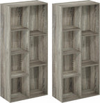 LUDER Set of 2 Book Shelf, 7-Cube, French Oak