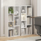 LUDER Set of 2 Book Shelf, 7-Cube, White