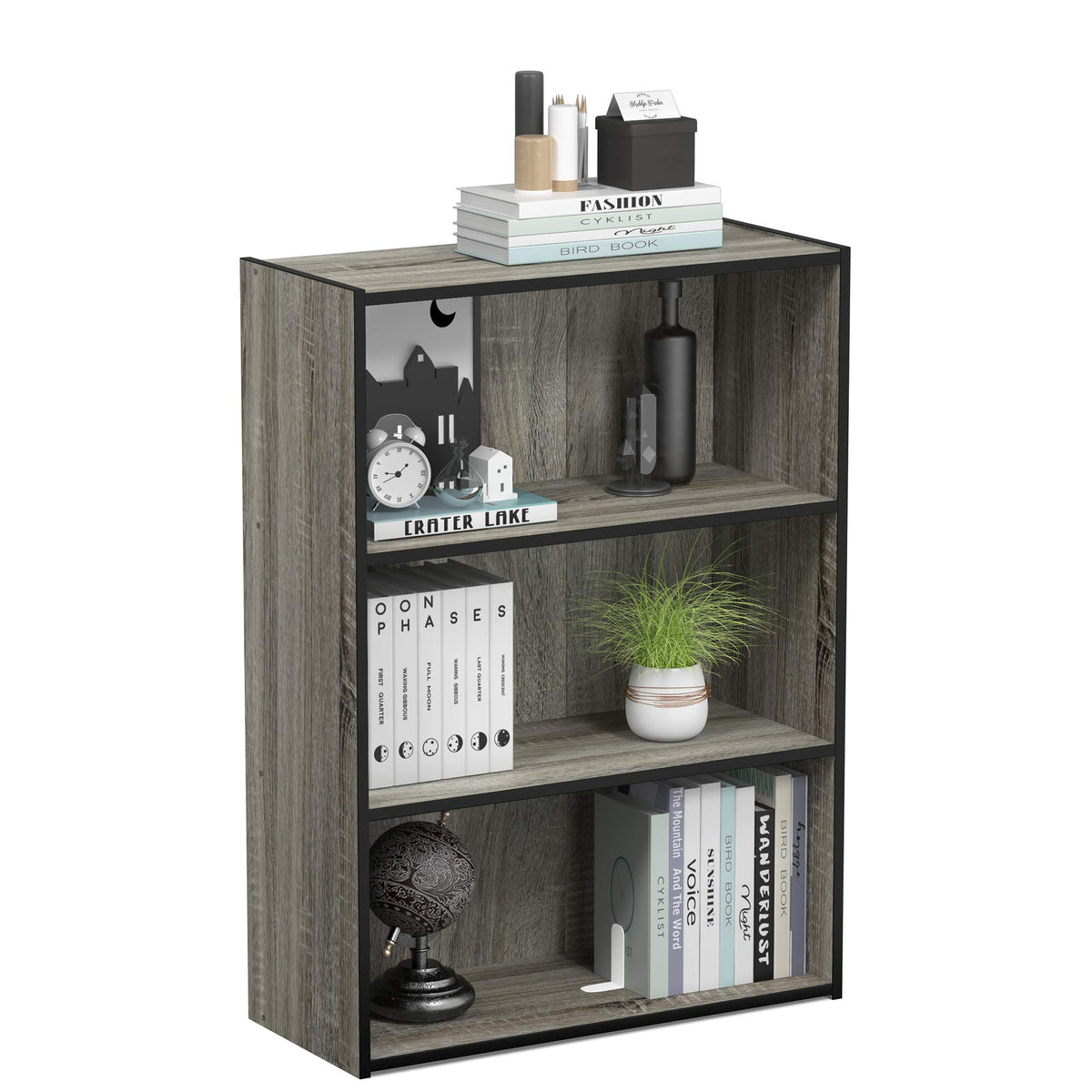 4-Tier Book Shelf, Open Shelves Bookshelf, Light Blue/White