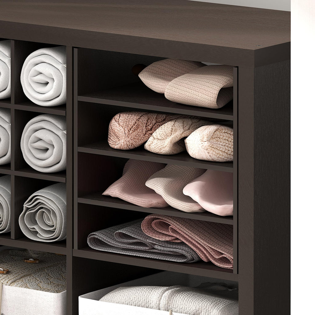 Cubicle X-Shelf Cube Shelf Insert, Dark Oak