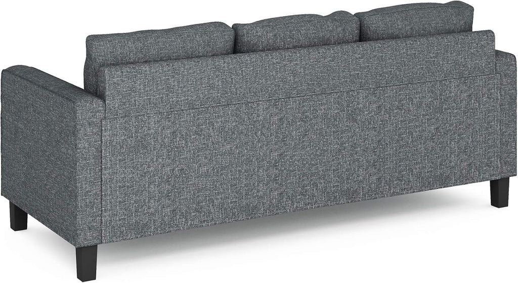 Bayonne 3-Seater Loveseat Sofa, 76" Wide, Gunmetal