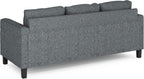 Bayonne 3-Seater Loveseat Sofa, 76" Wide, Gunmetal