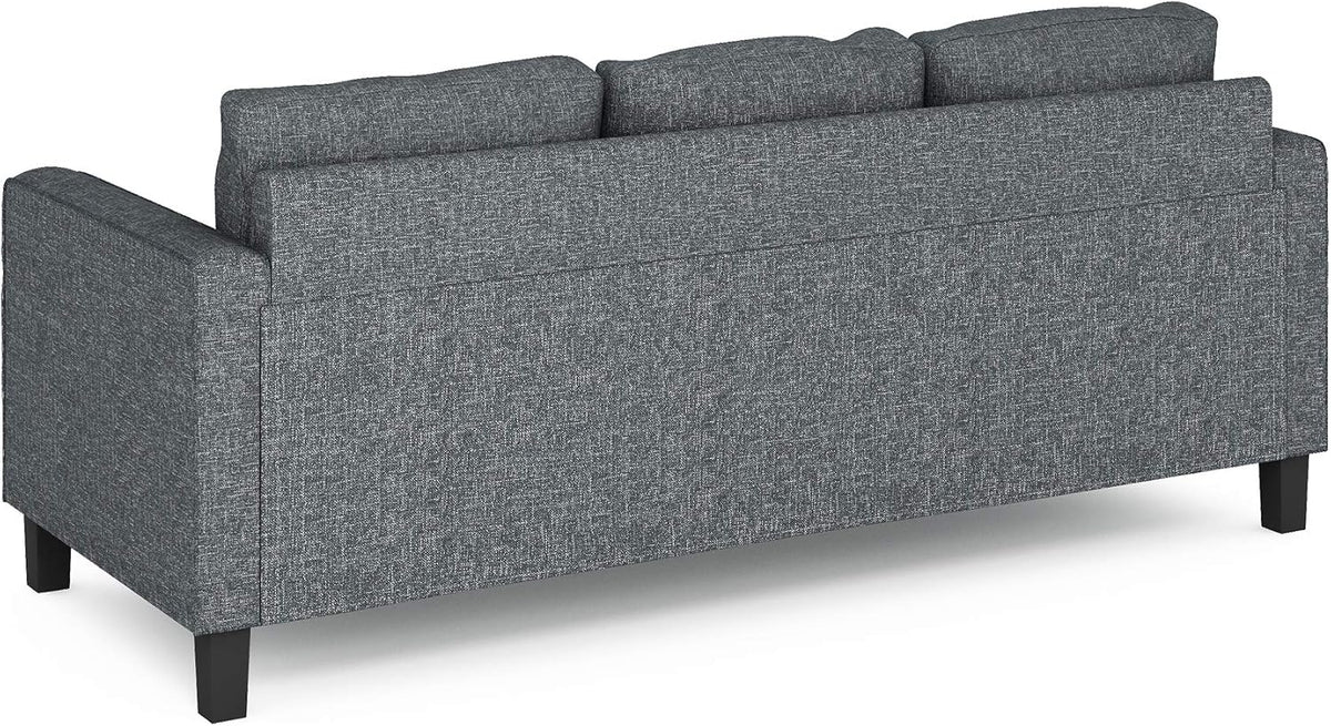 Bayonne 3-Seater Loveseat Sofa, 76" Wide, Gunmetal