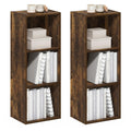 LUDER Set of 2 Book Shelf, 5-Cube, White/Light Blue