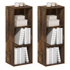 LUDER Set of 2 Book Shelf, 7-Cube, Blackwood