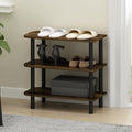 TURN-S-TUBE Shoe Rack, 3-Tier Wide Shoe Organizer, Open Shelf Rectangular Shoe Storage Rack, 11.6 x 47.2 x 15.4, Toolless Assembly, for Closet Entryway, Office, Garage, Dark Cherry