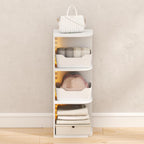 PASIR Corner Closet Organizer with LED Lights, 3-Tier, White