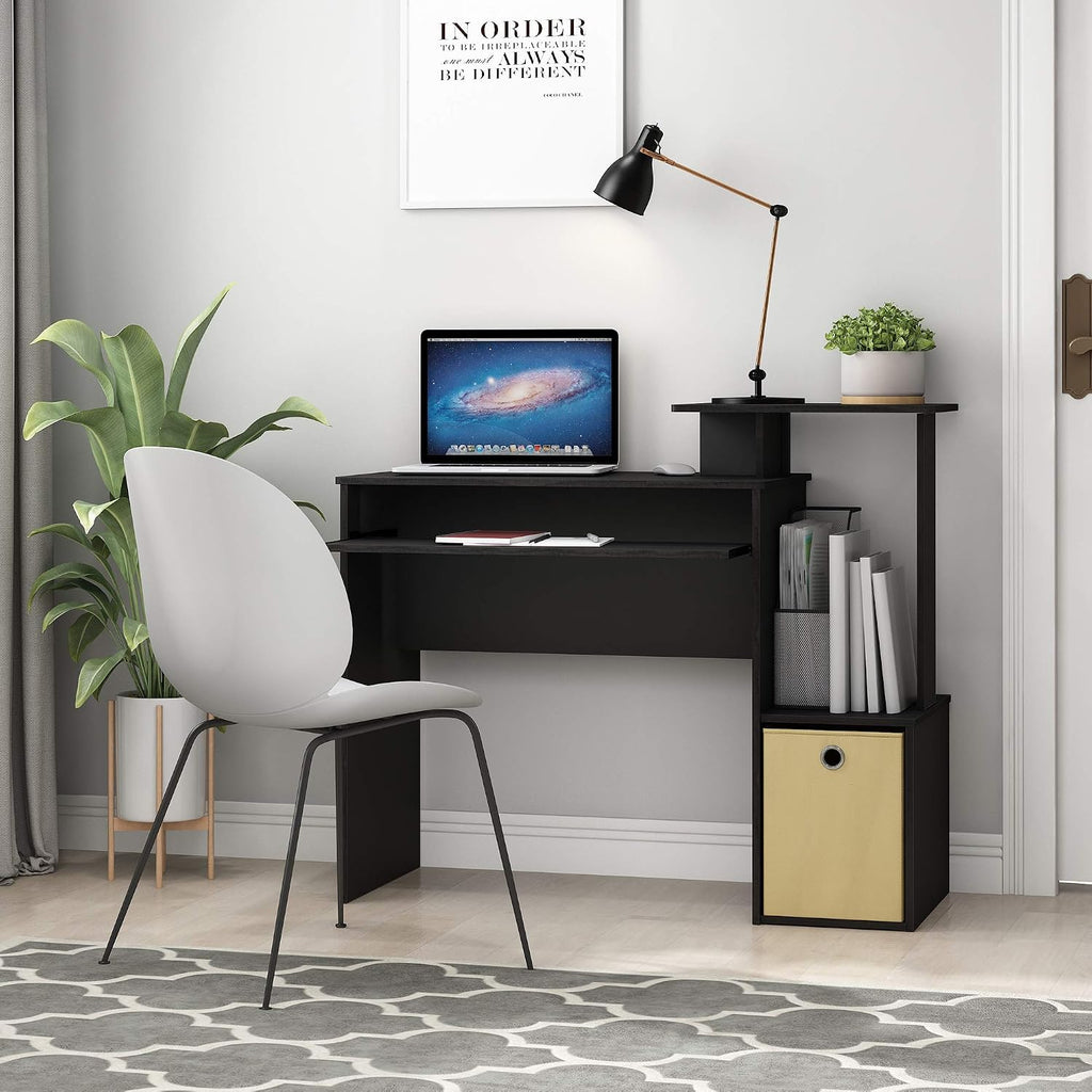 Econ 40-Inch Wide Computer Desk with Keyboard Tray, Classic Black