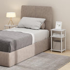 JUST Set of 2 Toolless 3-Tier Night Stand, White