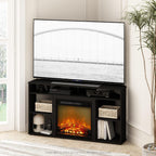 Jensen Corner TV Stand with Fireplace for TV up to 55 Inches, Americano