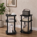 Turn-N-Tube Toolless 3-Tier Side Table Set of 2, Dark Americano
