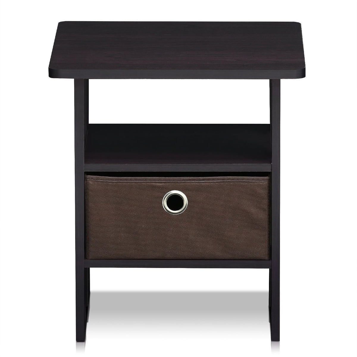 ANDREY Square Side Table, End Table, Night Stand, Dark Walnut