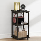 Romain Nightstand, 2-Tier Tall Night Stand with Shelf, Open Frame Bedside Table, End Table, Side Table, Easy Assembly, for Bedroom, Closet, Dorm, Espresso