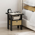 ANDREY Square Side Table, End Table, Night Stand, Dark Espresso