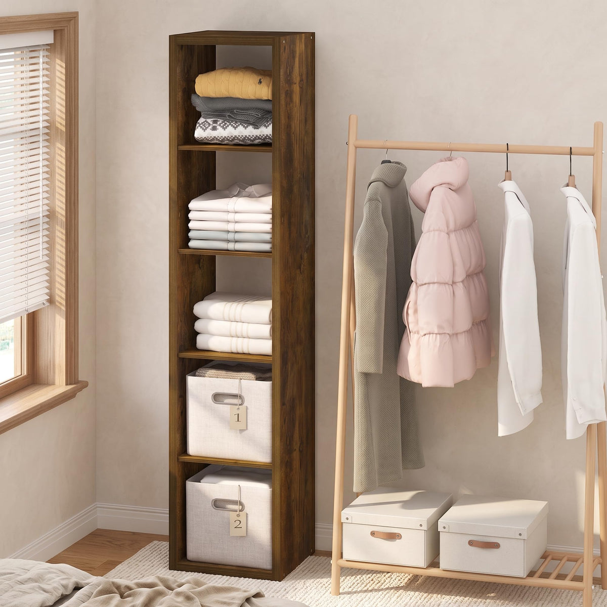 Cubic Extra Thick 4-Cube Closet Organizers and Storage, Sage Green
