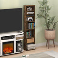 JAYA DVD Shelf, 8-Tier Tall Narrow CD Rack, Media Shelf with Adjustable Shelves, DVD Storage Cabinets for CD Bluray Game Disc, Easy Assembly, for Living Room, Home Office, Espresso