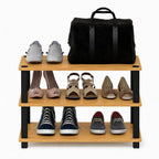 Turn-S-Tube 3-Tier Shoe Rack, Light Cherry/Black