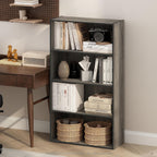 Simple Book Shelf, 4-Tier Bookshelf, Bookcase with Open Shelf, 9.4 x 23.6 x 41.7, for Living Room, Bedroom, Home Office, French Oak