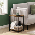 Just Side Table, 3-Tier Metal Frame End Table, Black Espresso