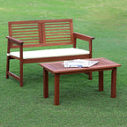 TIOMAN Outdoor Bench, Garden Bench with Back, for Patio, Garden, Porch, 22 x 42 x 32, Natural