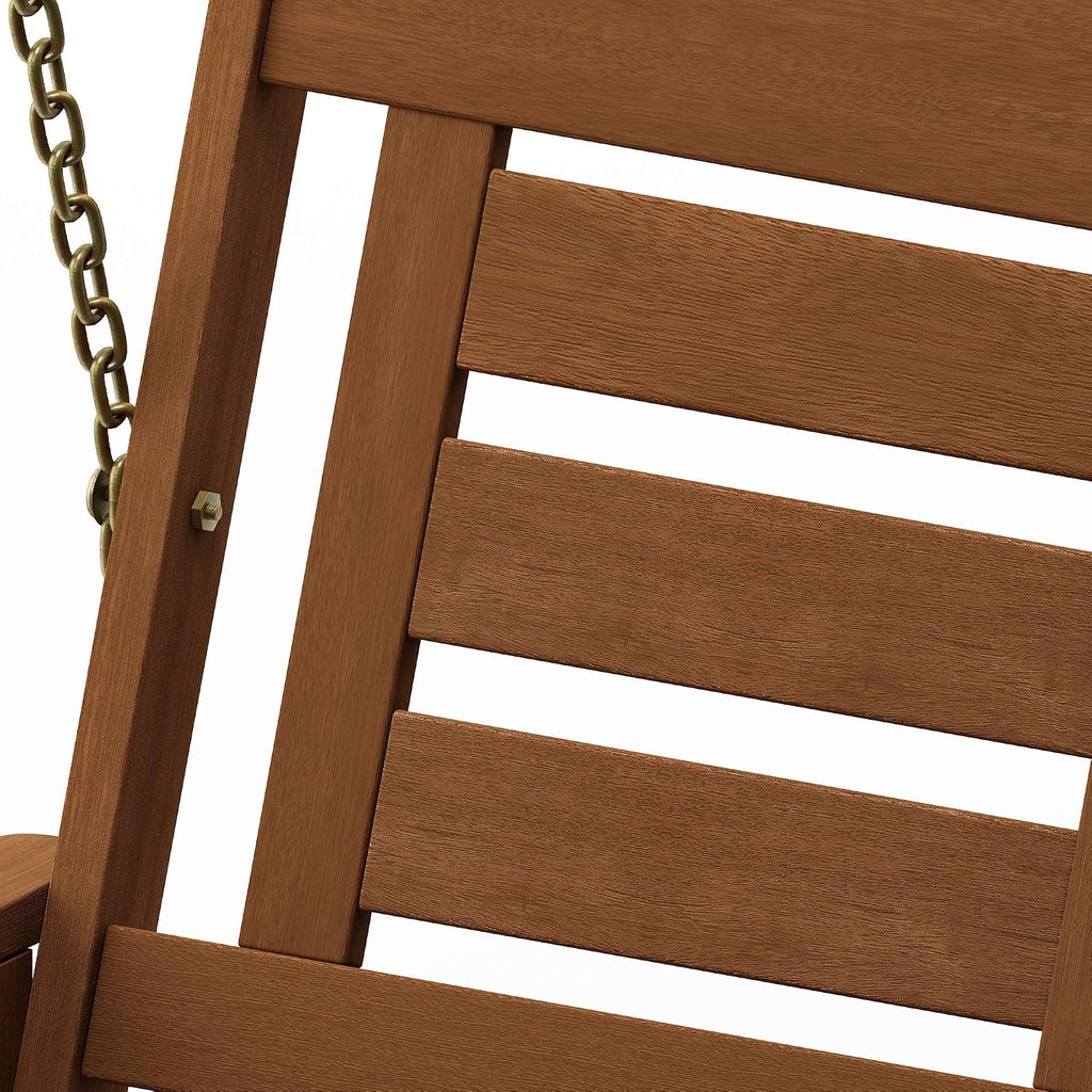 Hardwood A-Frame Porch Swing, 3-Seater, Natural