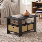ANDREY Coffee Table, Small Modern Coffee Table with Storage and Bin Drawer, Side Table for Living Room, Bedroom, Home Office, Espresso