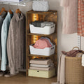 PASIR Corner Closet Organizer with LED Lights, 3-Tier, White