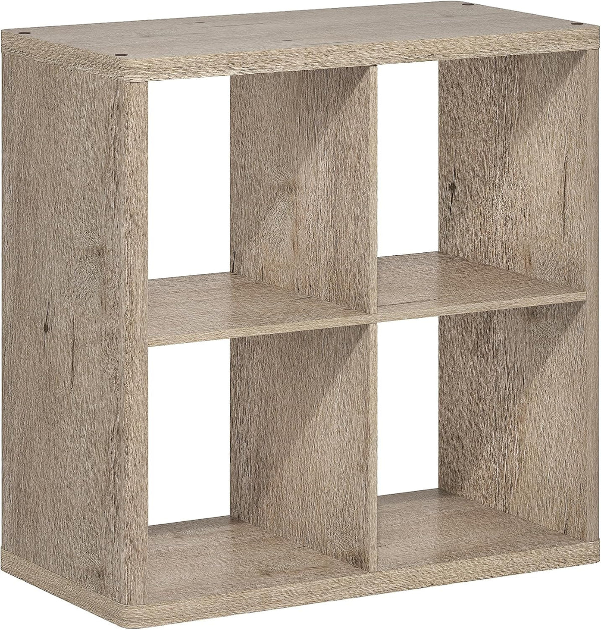 RADI 4-Cube Curved Edge Thick Frame Book Shelf, Natural