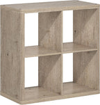 RADI 4-Cube Curved Edge Thick Frame Book Shelf, Natural