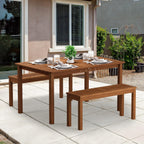 Outdoor Dining Table, Natural 35.5"D x 59.0"W x 29.0"H