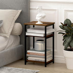 JUST 3-Tier Metal Frame Telephone Table, Amber Pine