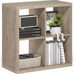 RADI 4-Cube Curved Edge Thick Frame Book Shelf, Natural