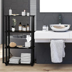 TURN-S-TUBE Storage Shelves, 4-Tier Book Shelf, Corner Shelf, Toolless Open Shelves, for Organization and Storage, Living Room, Garage, Home Office, Espresso